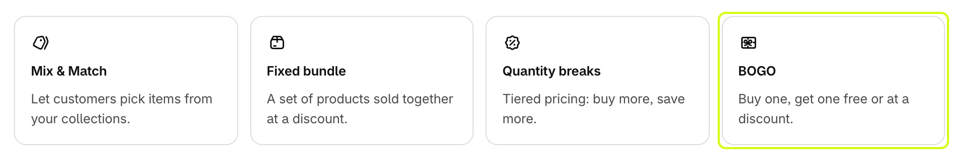 BOGO among the bundle types