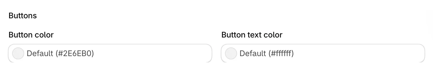 The Buttons group in Bundle builder colors