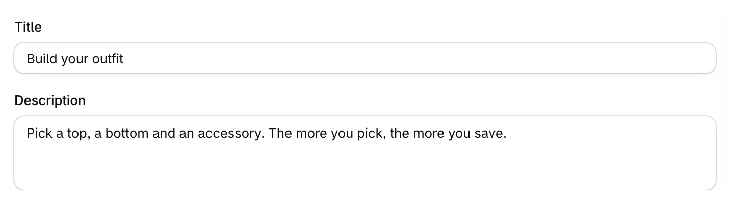 The Title and Description fields filled in