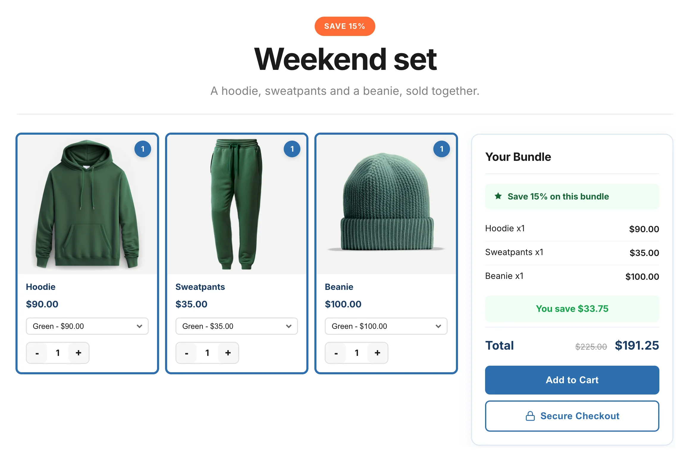 The fixed bundle as shoppers see it
