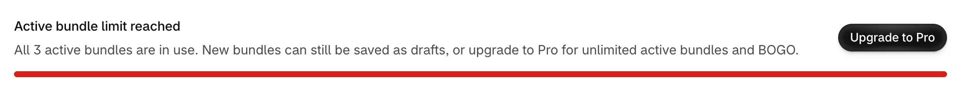 3 of 3 active bundles used on the Free plan