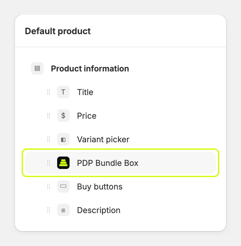 The PDP Bundle Box block placed above Buy buttons