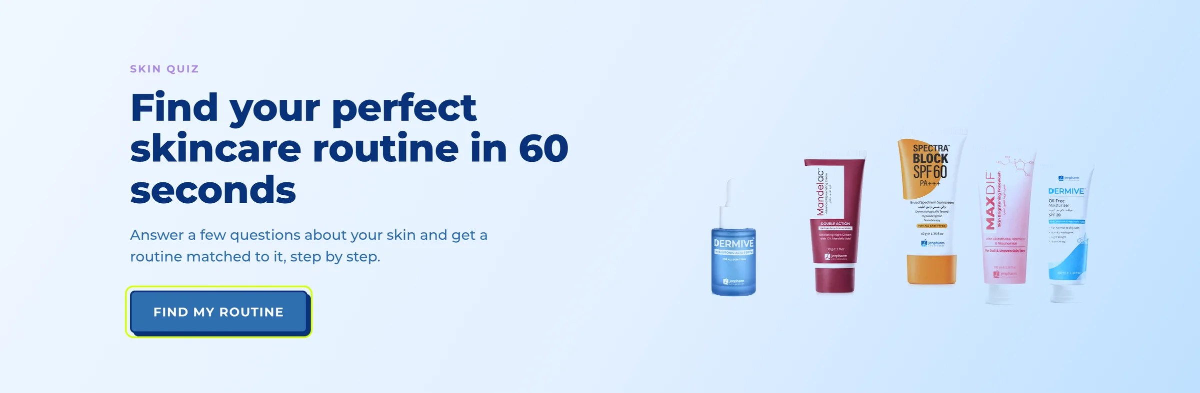 A store banner with its Find my routine button highlighted