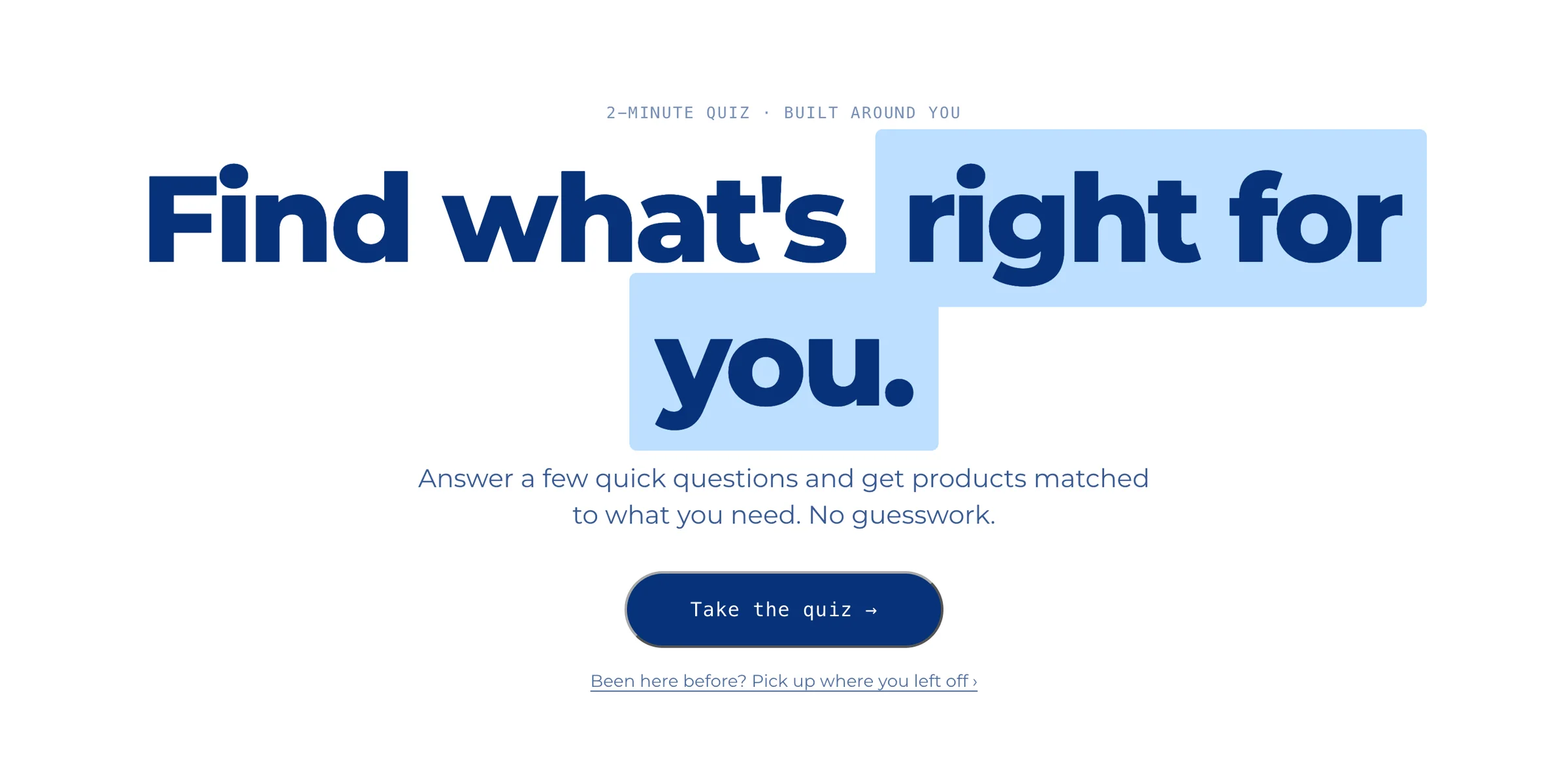 The hero, with Take the quiz