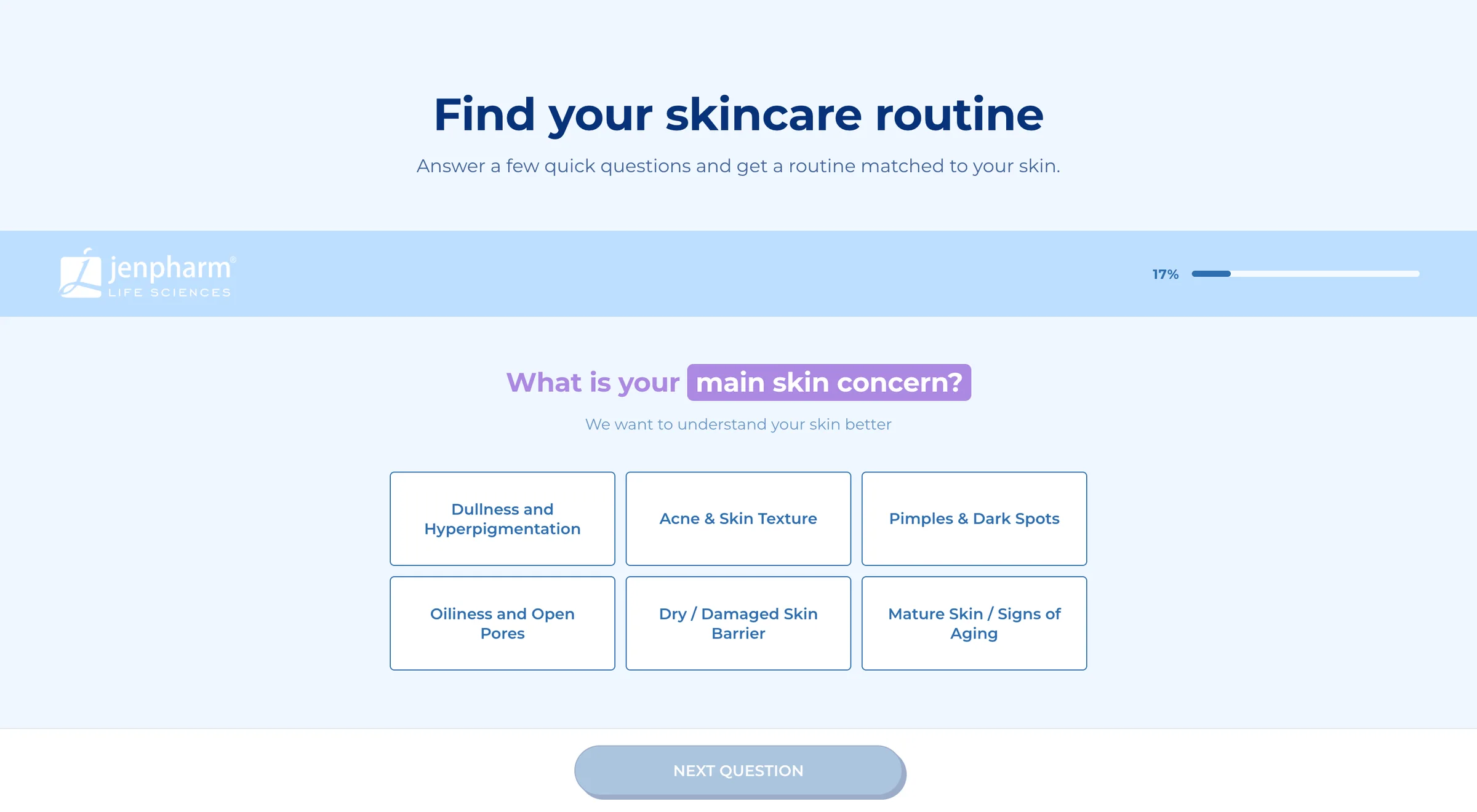 The quiz on its own page on the store