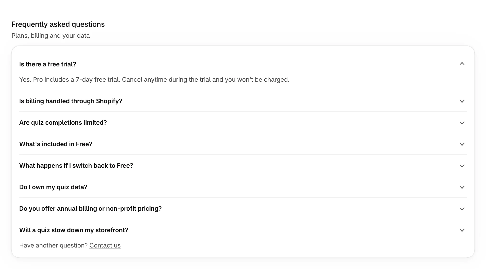 Frequently asked questions on Plans, with Is there a free trial? open