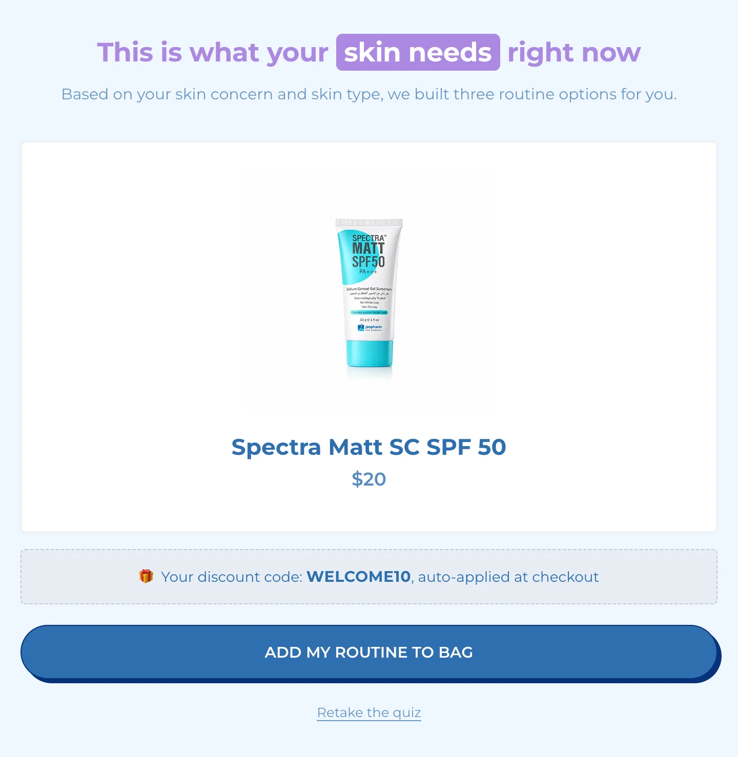 The Single product layout on the store