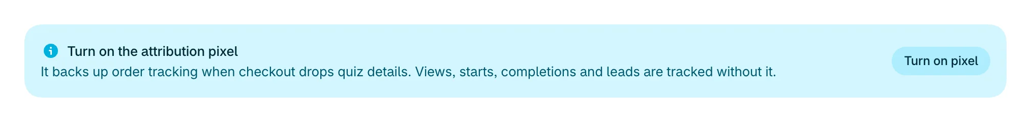 Turn on the attribution pixel, with Turn on pixel