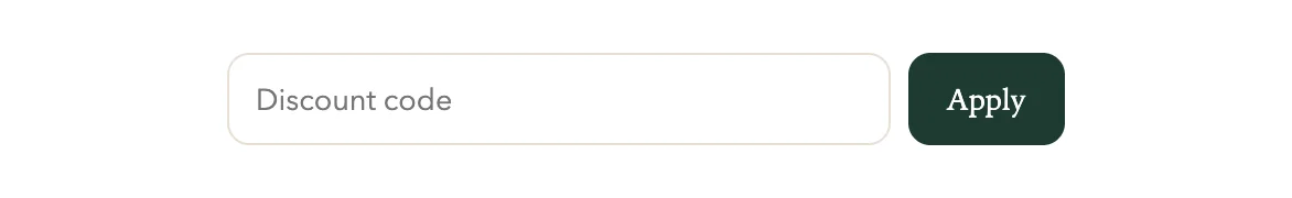 The discount code box in the cart