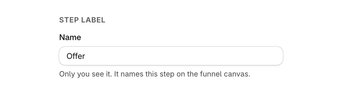 Step label with the step's name